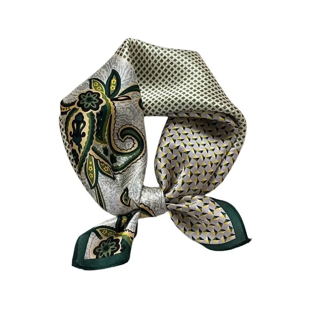 Green Paisley Silk Scarf